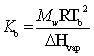 Kb=(MRT^2)/enthalpy of evaporation