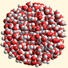 water cluster and geometric icosahedron (mouse over)